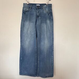 Wide Leg Jeans Womens Size 7 High Rise Blue Denim Trouser Style Generation K